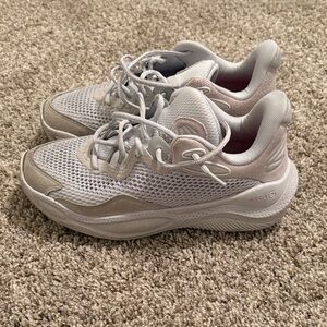 Kids White and Gray basketball shoes